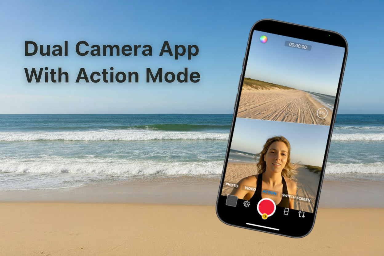 dual camera app with action mode